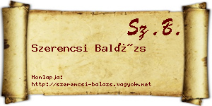 Szerencsi Balázs névjegykártya